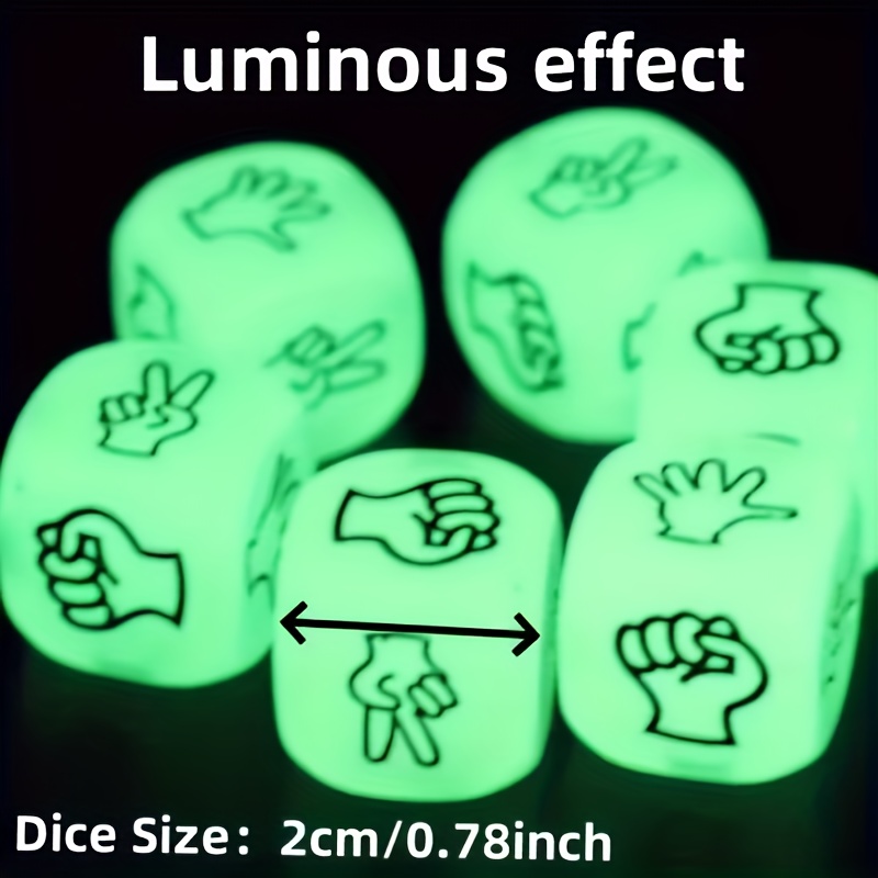 Glow-In-The-Dark Rock-Paper-Scissors Dice Game